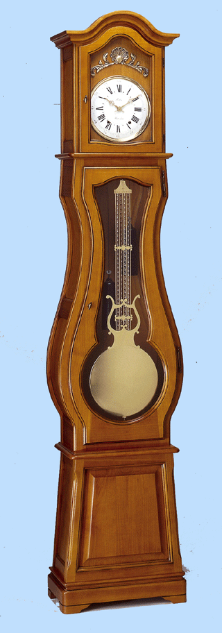 Rf : 318 SOPHIE
MERISIER
LOUIS-PHILIPPE
Horloge Violon
Version classique
Teinte Patine Standard
Merisier

Srie Economique
Facade massive
Cots et fonds plaqus
Fabrication artisanale

Corniche Chapeau de Gendarme
Porte Chapeau de gendarme
Ouverture de tte 38,5 x 25cm.
H: 2,21m / L: 0,49m / P: 0,25m