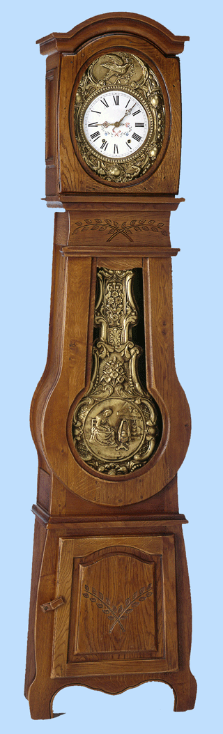Rf : 680 EPICEA
TREMONTAINE

Horloge Violon Campagnard
Epica massif et placage 
Peut recevoir le balancier annim Berceau 

Fabrication artisanale

Corniche Chapeau de Gendarme
Porte Ovale
Ouverture de tte 38,5 x 25cm.
H: 2,25m / L: 0,52m / P: 0,26m